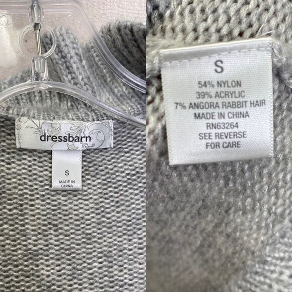 Y2K DressBarn gray metallic ruffle lightweight cardigan size small - Picture 4 of 14